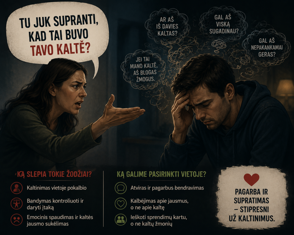 Tu juk supranti, kad tai buvo tavo kaltė