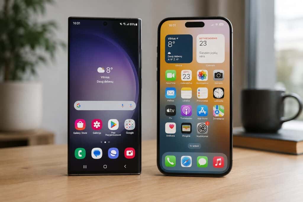 Android ar iPhone