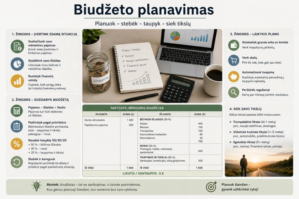 Biudžeto planavimas kelias į tikslus