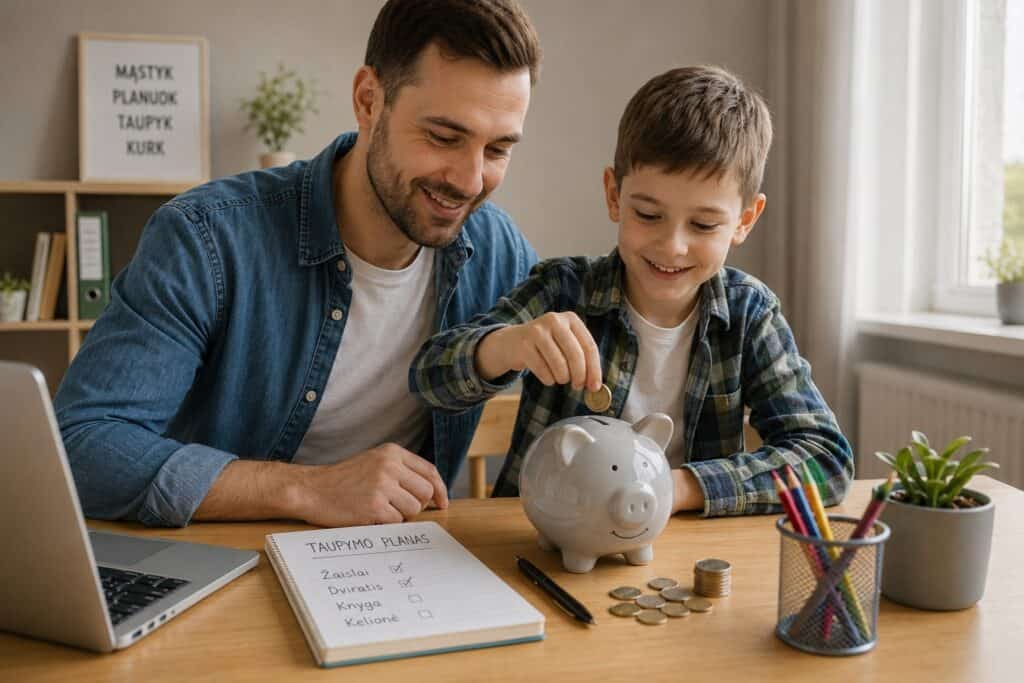 Kaip išugdyti finansiškai raštingą vaiką
