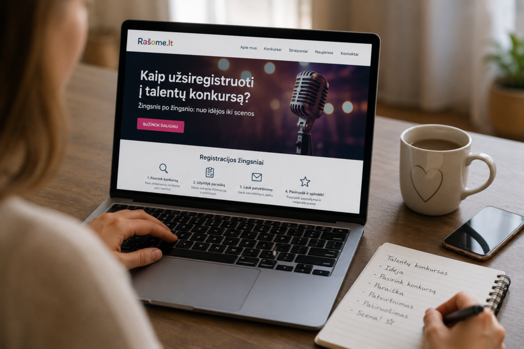 Kaip užsiregistruoti į talentų konkursą