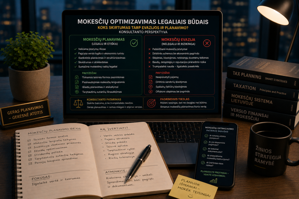 Mokesčių optimizavimas legaliais būdais